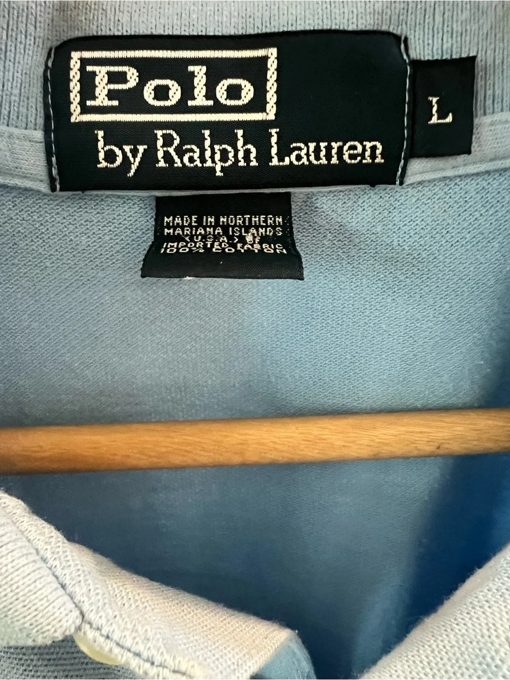 Ralph Lauren Classic Fit Polo Shirt Light Blue Yellow Pony Large Men's